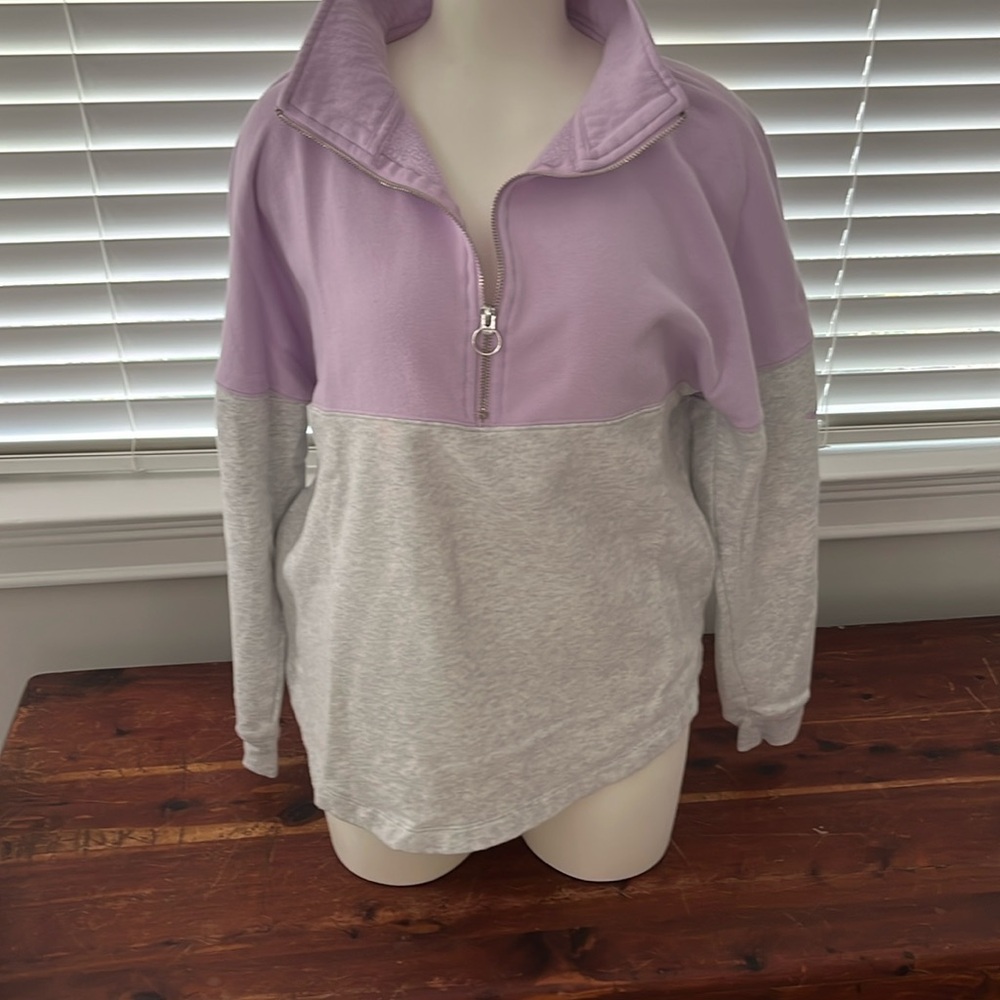 Lavender and grey quarter zip